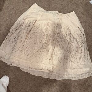 Elegant Cream Embroidered Skirt